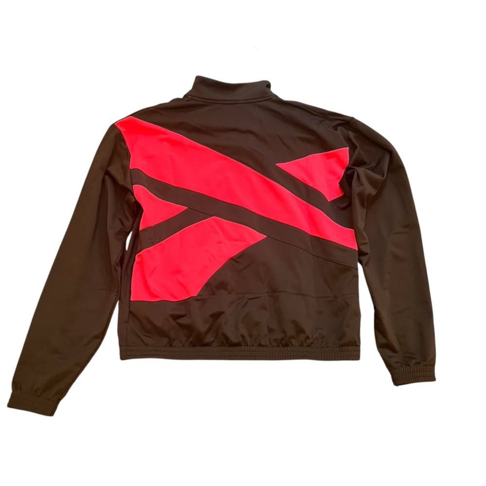 Reebok Classics Vector Track Jacket Black Pink White Chevron Full Zip Medium